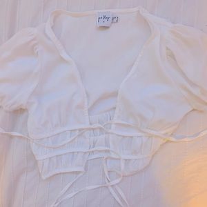 WHITE PRINCESS POLLY TIE TOP